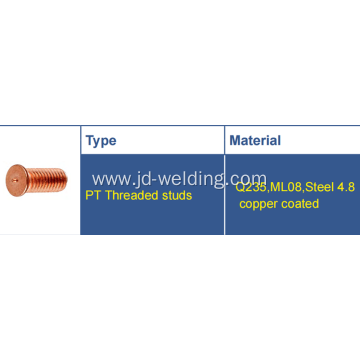 Threaded stud PT ISO13918PT STUDS COPPER PLATED CD STUDS